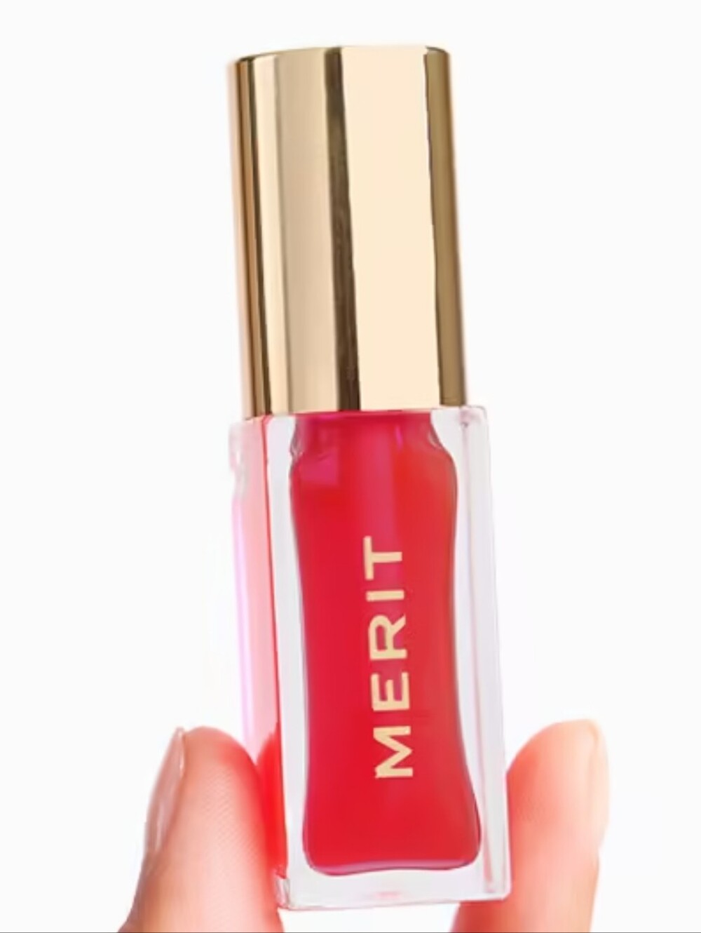 MERIT Shade Slick Gelée Tinted Lip Oil in Maraschino (sheer red) NIB & FULL SIZE